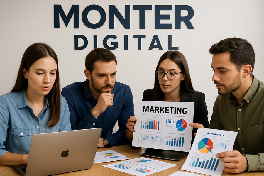 Monter Digital's team analyzes digital marketing strategies and metrics.